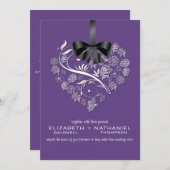 Faire-part de mariage essoufflé--prune (Devant / Derrière)