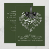 Faire-part de mariage essoufflé--vert forêt (Devant / Derrière)