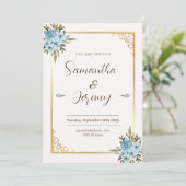 Faire-part de mariage esthétique avec date de rése (Debout devant)