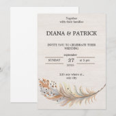 Faire-part de mariage esthétique beige (Devant / Derrière)