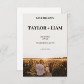 Faire-part de mariage esthétique Beige Or (Devant / Derrière)