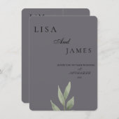 FAIRE-PART DE MARIAGE ESTHÉTIQUE MINIMAL (Devant / Derrière)