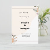 Faire-part de mariage esthétique rose (Debout devant)