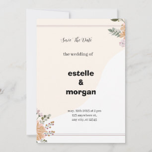 Faire-part de mariage esthétique rose