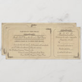 Faire-part de mariage et carte-réponse sur parchem (Devant / Derrière)