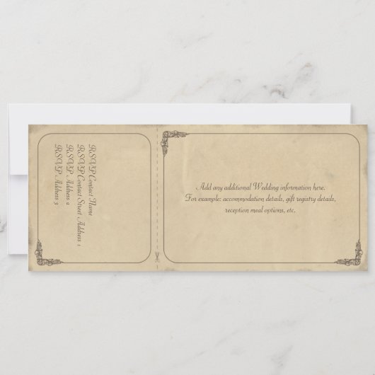 Faire-part de mariage et carte-réponse sur vélin a (Dos)