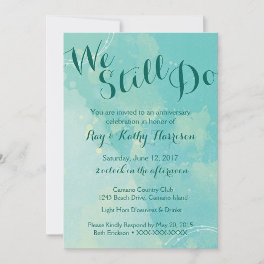 Faire-part de mariage et d'anniversaire de mariage (Devant)