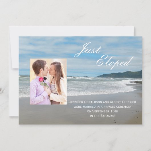 Faire-part de mariage et de fuite amoureuse (Devant)