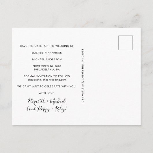 Faire-Part De Mariage Et De Photo De Compagnon Mod (Dos)