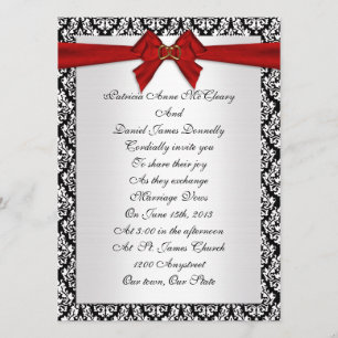 Faire-part de mariage et élégant Damas à l'arc rou