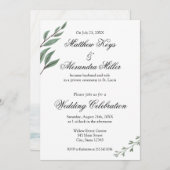 Faire-part de mariage et invitation à la réception (Devant / Derrière)