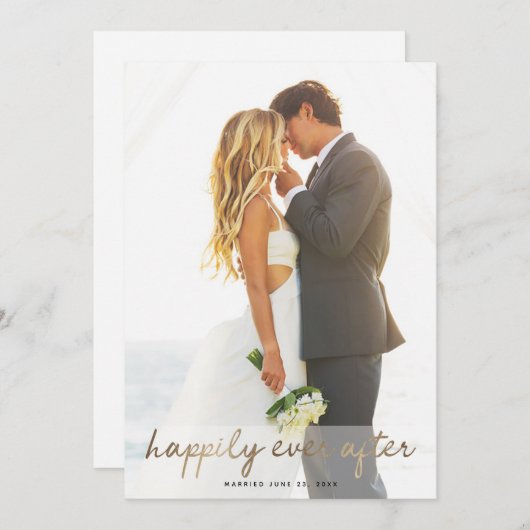 Faire-Part de Mariage et Invitation au Mariage Hap (Devant / Derrière)