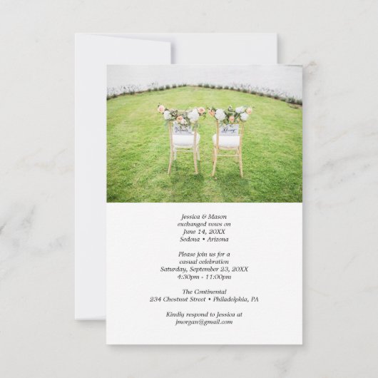 Faire-part de mariage et invitation photo pour not (Dos)
