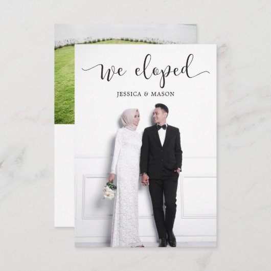 Faire-part de mariage et invitation photo pour un  (Devant / Derrière)