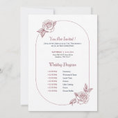 Faire-part de mariage et programme de Rose (Dos)