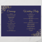 Faire-part de mariage et programme Navy & Or (Dos)