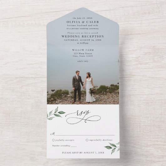 Faire-Part de Mariage et Réception de Mariage Tout (À l'intérieur)