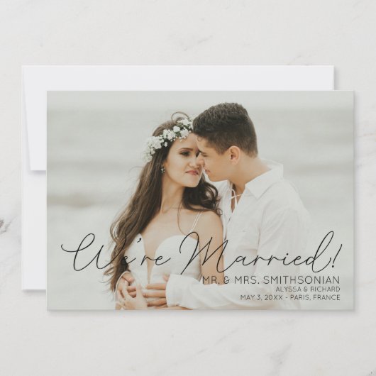 Faire-part de mariage et réception noir (Devant)