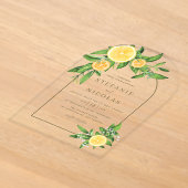 Faire-part de mariage été arches citrons et orange (Poser)