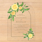 Faire-part de mariage été arches citrons et orange (Recto)