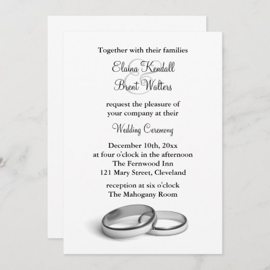 Faire-part de mariage éternel (Devant / Derrière)