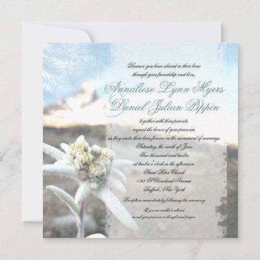 Faire-part de mariage Ethereal Edelweiss (Dos)