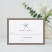 Faire-part de mariage Étoile de mer - BLEU (Debout devant)
