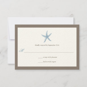 Faire-part de mariage Étoile de mer - BLEU
