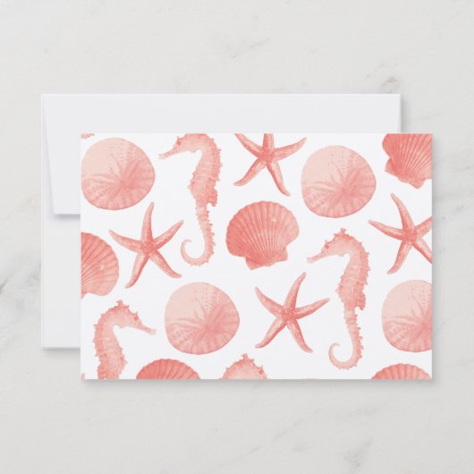 Faire-part de mariage Étoile de mer - CORAIL (Dos)