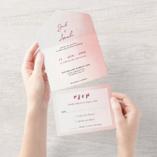 Faire-part de mariage étonnant d'aquarelle tout en