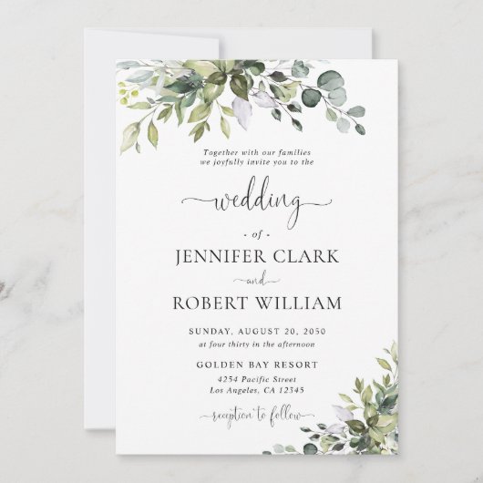 Faire-part de mariage Eucalyptus (Devant)