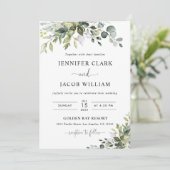 Faire-part de mariage Eucalyptus (Debout devant)