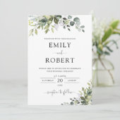 Faire-part de mariage Eucalyptus (Debout devant)