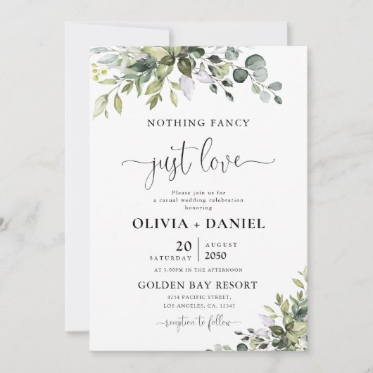 Faire-part de mariage Eucalyptus (Devant)