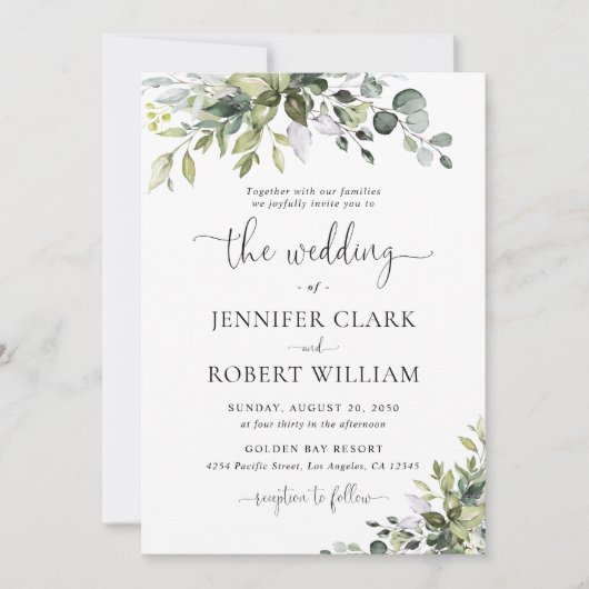 Faire-part de mariage Eucalyptus (Devant)