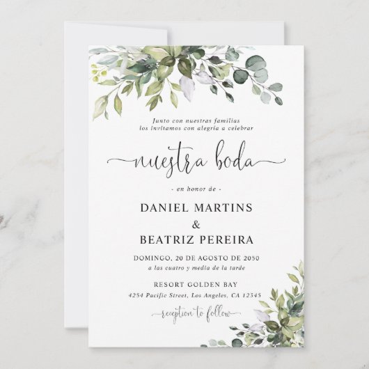Faire-part de mariage Eucalyptus (Devant)