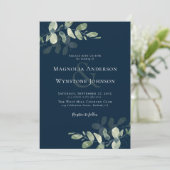 Faire-part de mariage Eucalyptus Ampersand (Debout devant)