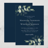 Faire-part de mariage Eucalyptus Ampersand (Devant / Derrière)