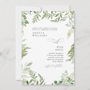 Faire-part de mariage Eucalyptus Aquarelle Sans Pa