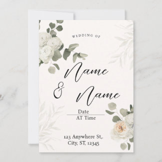 Faire-part de mariage Eucalyptus blanc esthétique