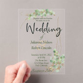 Faire-part de mariage eucalyptus et or (In situ (ordinateur de poche))