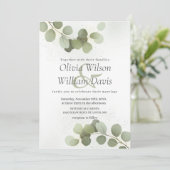 Faire-part de mariage Eucalyptus Feuillage Verdure (Debout devant)