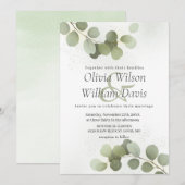 Faire-part de mariage Eucalyptus Feuillage Verdure (Devant / Derrière)