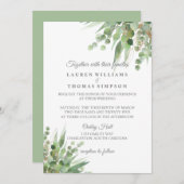 Faire-part de mariage Eucalyptus Gold Parties scin (Devant / Derrière)