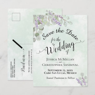 Faire-part de mariage Eucalyptus & Menthe Lavande