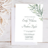 Faire-part de mariage eucalyptus minimaliste