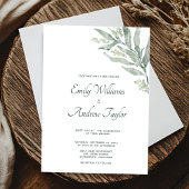 Faire-part de mariage eucalyptus minimaliste