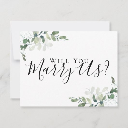 Faire-Part de Mariage Eucalyptus Nous Marier Vous  (Devant)
