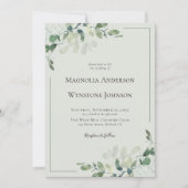 Faire-part de mariage | Eucalyptus QR Code photo (Devant)