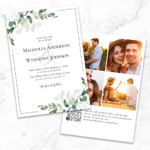Faire-part de mariage   Eucalyptus QR Code photo